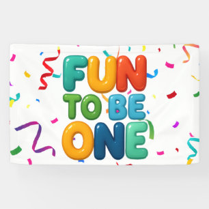 Fun to be One, Colourful Confetti 1st Birthday Banner