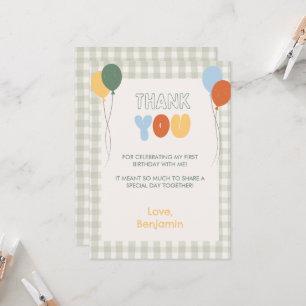 Fun to be One Colourful Thank You Card