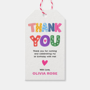 Fun to Be One Kids 1st Birthday Favours Gift Tags