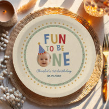 Fun to Be One Photo Colourful 1st Birthday