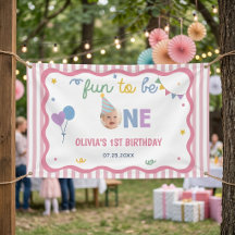 Fun to be One Pink Stripes 1st Birthday