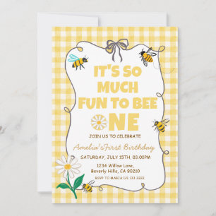 Fun to Bee One Bee 1st Birthday Invitation