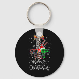 Fun Tool Hairdresser Barber Merry Christmas Hairst Key Ring