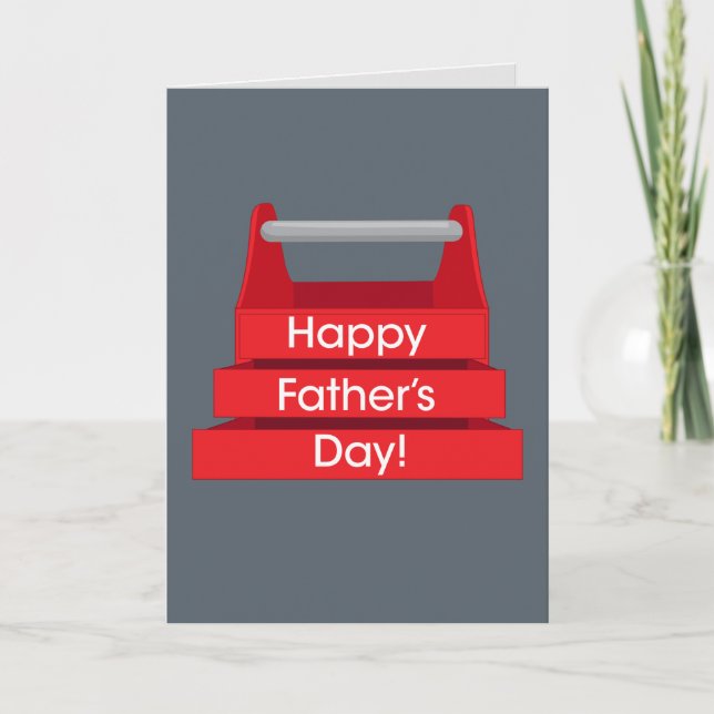 Fun Toolbox Father's Day Red and Grey Card (Front)
