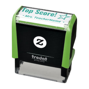 Fun "Top Score!" Acknowledgement Rubber Stamp