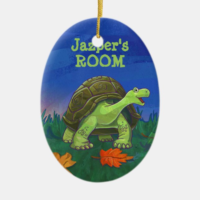 Fun Tortoise Personalised Room Ornament (Front)