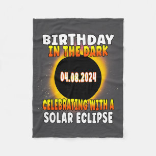 Fun Total Solar Eclipse Birthday Celebration April Fleece Blanket