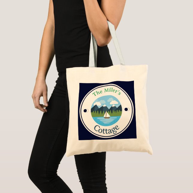 FUN! Tote Bag - Cottage -  Personalised - Add Name (Front (Product))