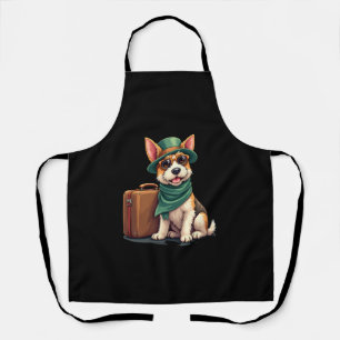 Fun Traveling Dog with Bag Graphic for Suitcase Lo Apron