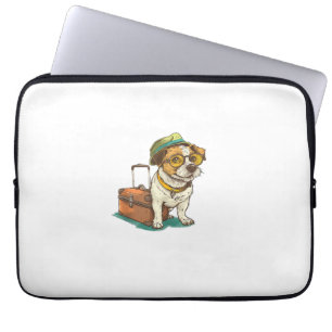 Fun Travelling Dog with Bag Graphic for Suitcase L
