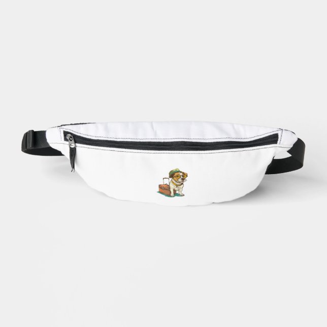 Fun Travelling Dog with Bag Graphic for Suitcase L (Front)