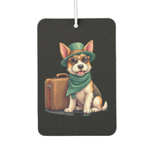 Fun Travelling Dog with Bag Graphic for Suitcase L Car Air Freshener