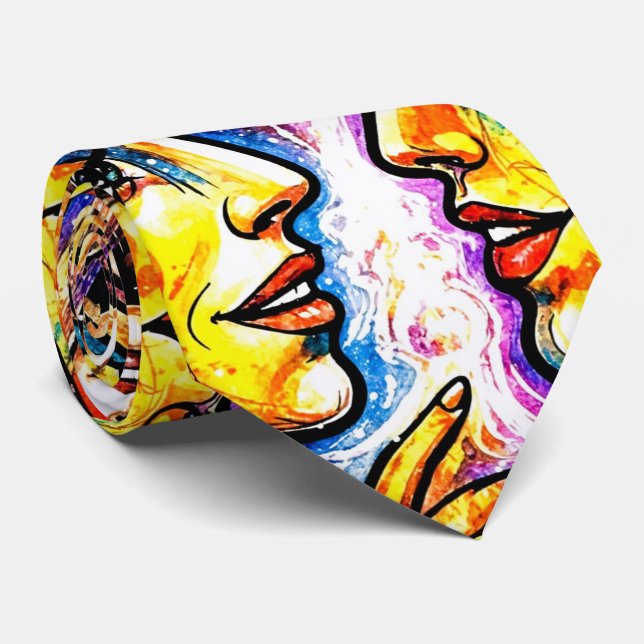 Fun  Trendy Abstract  Tie (Rolled)