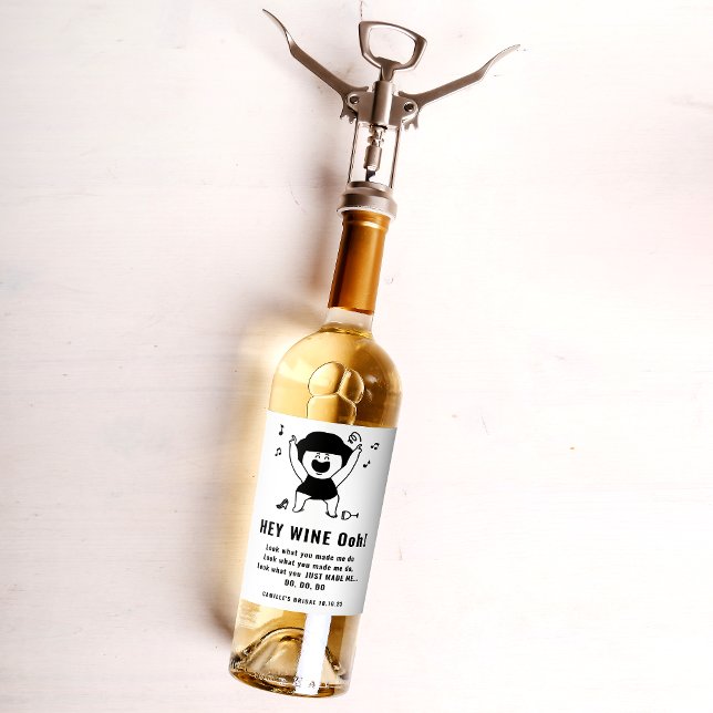 Fun & Trendy Black Woman Dancing Wine Label (Creator Uploaded)