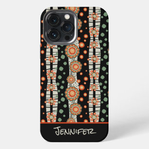 Fun Trendy Floral Stipe Modern Name Inspirivity iPhone 13 Pro Max Case