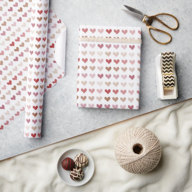 Fun Trendy Heart Pattern Valentine's Day  Wrapping Paper (Crafts)