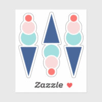 Fun Trendy Ice Cream Cone Stickers