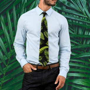 Fun Trendy Tropical Leaves Tie