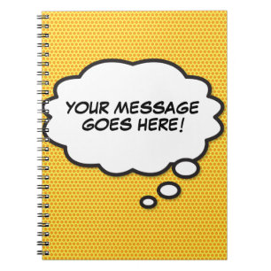 Fun Trendy Your Message Thought Bubble Spiral Notebook