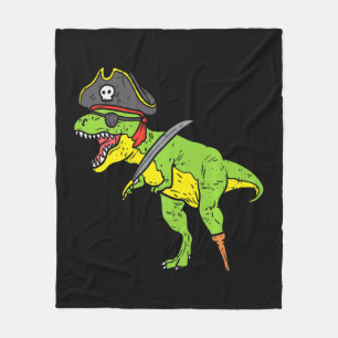 Fun TRex Pirate Dinosaur Dino Cute Halloween Costu Fleece Blanket