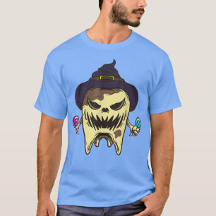 Fun trick or treat Halloween ghost with candy and T-Shirt