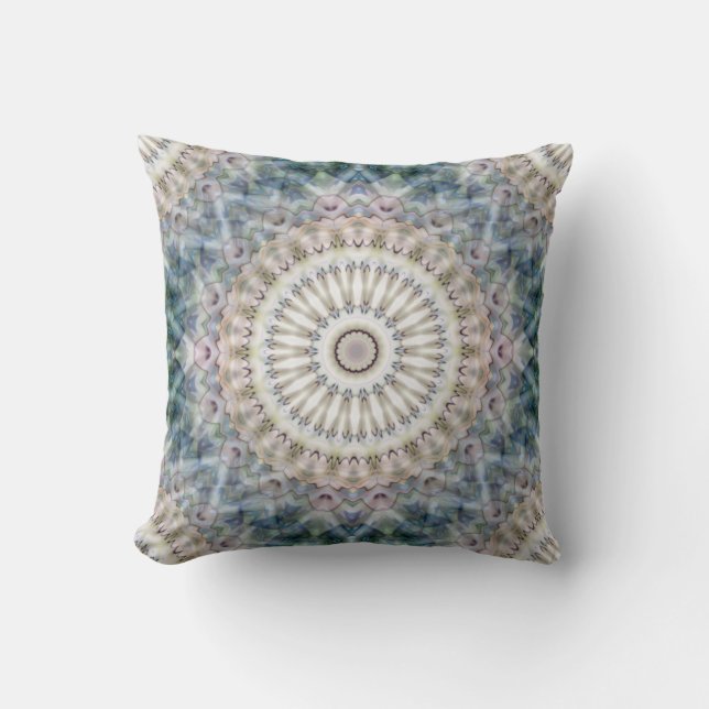 Fun Trippy Hippy Psychedelic Fractal Kaleidoscope Cushion (Front)