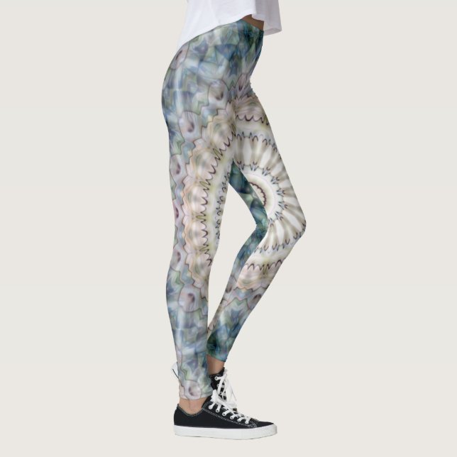 Fun Trippy Hippy Psychedelic Fractal Kaleidoscope Leggings (Right)