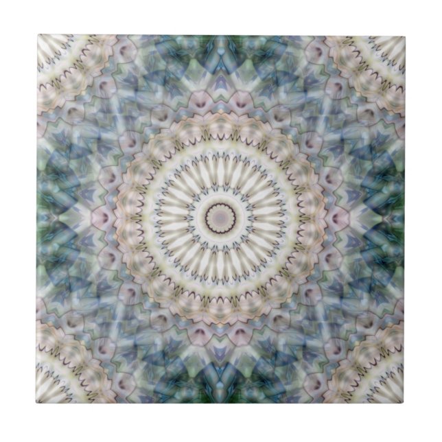Fun Trippy Hippy Psychedelic Fractal Kaleidoscope Tile (Front)