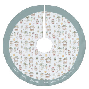 Fun Tropical Christmas Personalised Brushed Polyester Tree Skirt