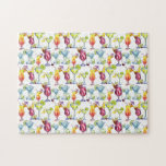 Fun Tropical Cocktails Drinks Watercolor Jigsaw Puzzle<br><div class="desc">This design may be personalised by clicking the customise button and changing the colour, adding a name, initials or your favourite words. Contact me at colorflowcreations@gmail.com if you with to have this design on another product. Purchase my original abstract acrylic painting for sale at www.etsy.com/shop/colorflowart. See more of my creations...</div>