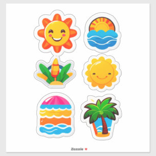Fun Tropical Expression Decal, Cute Happy Face