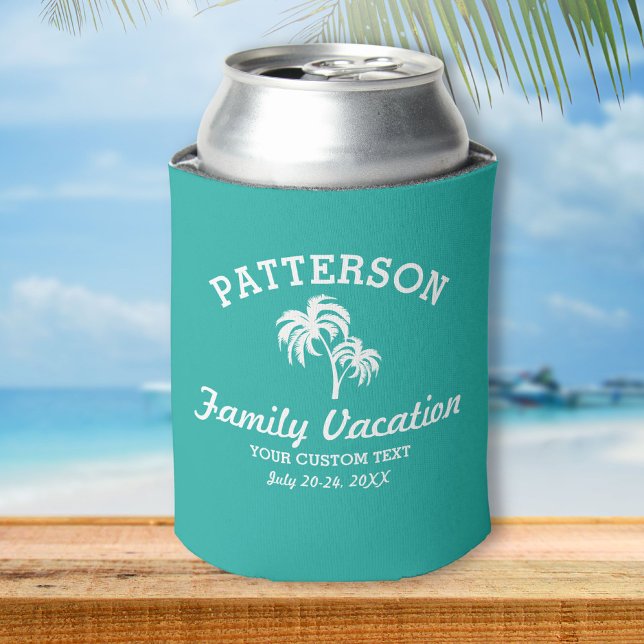 Fun Tropical Palm Tree Retro Summer Beach Travel Can Cooler (Creator Uploaded)