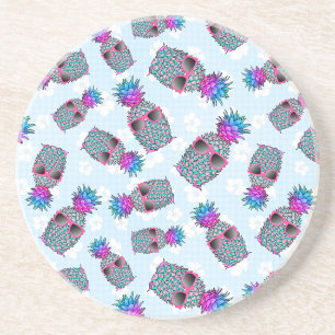 Fun Tropical Pineapple Floral Coaster