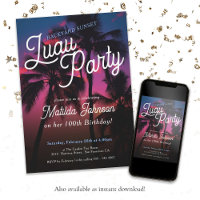 Fun Tropical Sunset Luau Party 100th Birthday 