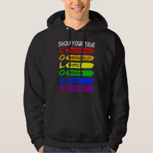 Fun True Colour Gay Rainbow Pride Flag Lgtbq Lgbt Hoodie