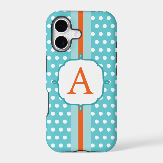 Fun Turquoise Monogram iPhone 5 Case (Back)