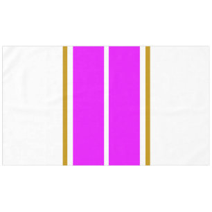 Fun Twin Bright Pink 70s Racing Stripes On White Tablecloth