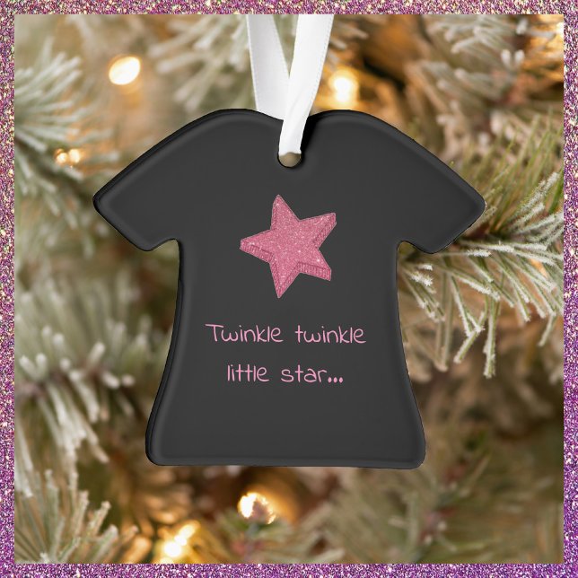 Fun Twinkle Little Star Black and Pink Ornament (Creator Uploaded)