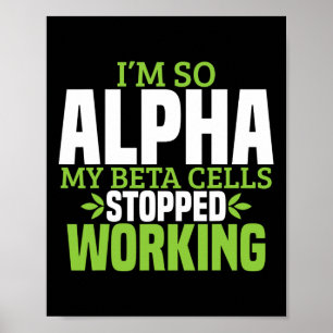 Fun Type 1 Diabetes Diabetic Awareness T1d Women M Poster