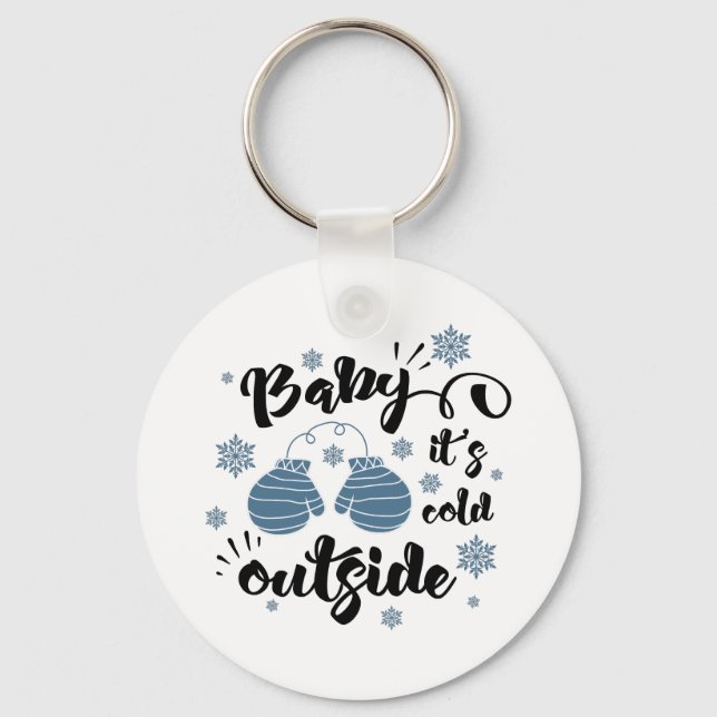 Fun Typography Christmas Key Ring (Front)