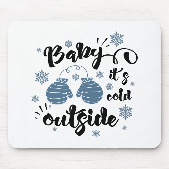 Fun Typography Christmas Mouse Pad (Front)