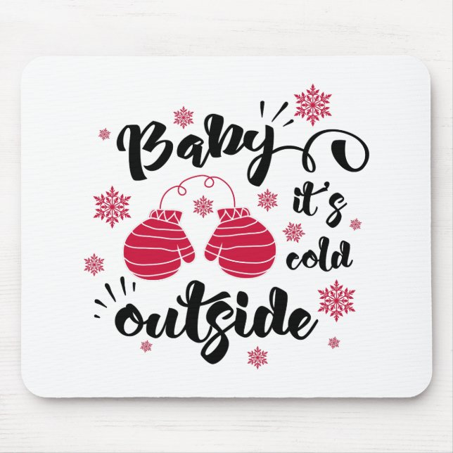 Fun Typography Christmas Mouse Pad (Front)