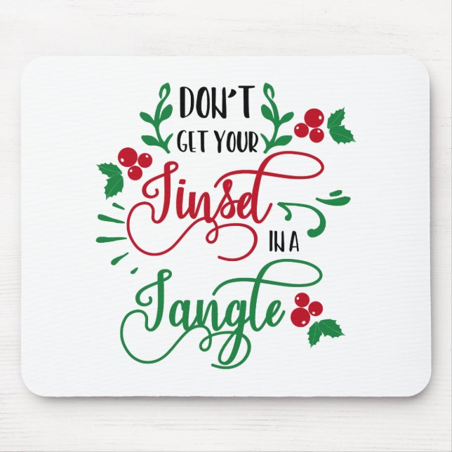 Fun Typography Christmas Mouse Pad (Front)