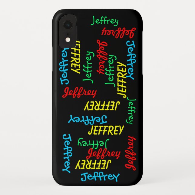 Fun Typography Repeating Name, Personalised, Case-Mate iPhone Case (Back)