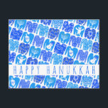 Fun Ugly Chanukah Sweaters Cute CUSTOM Holiday Postcard<br><div class="desc">Customise this card by adding your own text over the cute background. Check my shop for more colours and designs or let me know if you'd like something custom. Thanks for shopping with me!</div>