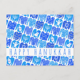 Fun Ugly Chanukah Sweaters Cute CUSTOM Holiday Postcard
