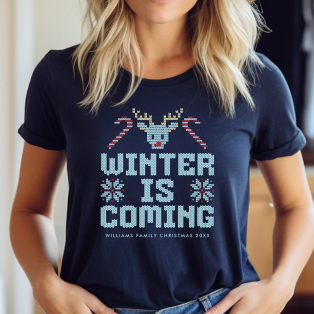 Fun Ugly Christmas Sweater Winter is Coming Shirt (Creator Uploaded)