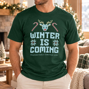 Fun Ugly Christmas Sweater Winter is Coming Shirt