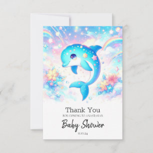 Fun Under the Sea Dolphin Baby Shower  Thank You Card