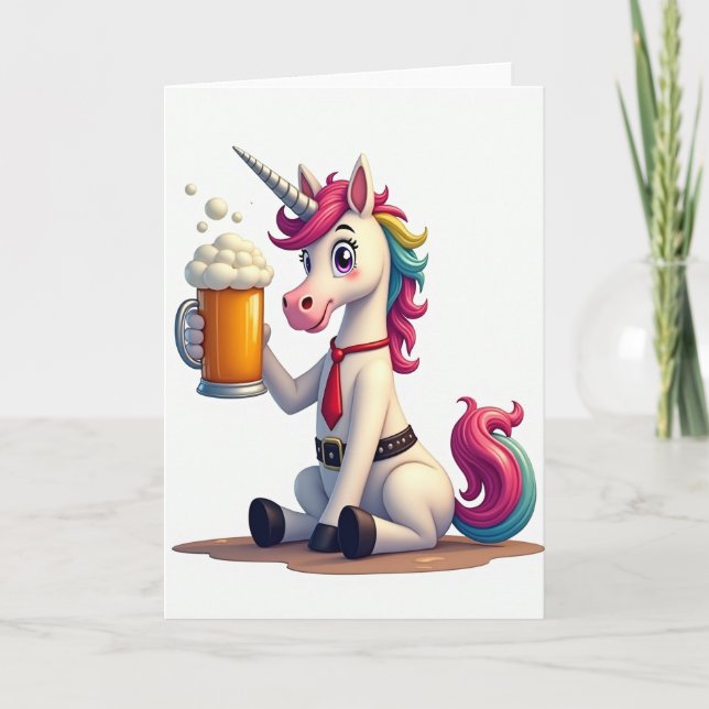 Fun Unicorn Party Time Card (Front)